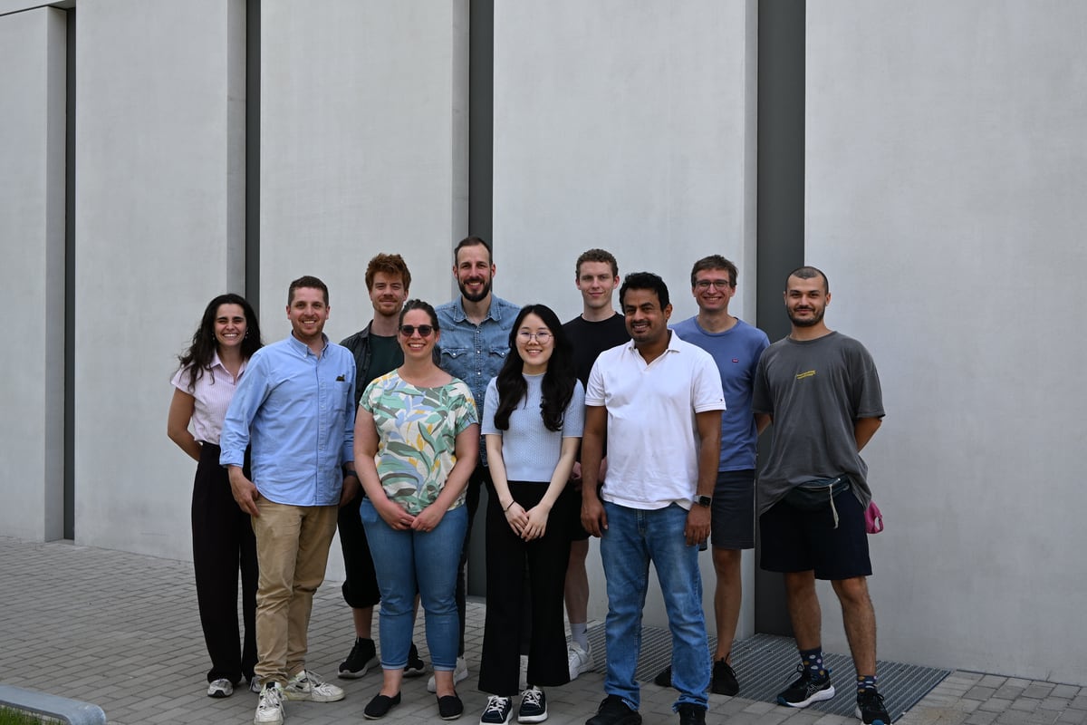 Members of the Gröschel Group outside a Charité research building